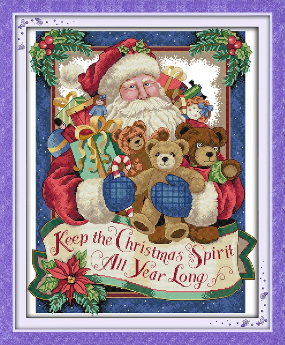YEESAM ART® nieuwe getelde kruis Stitch Kits Advanced - kerst hert Elk Krans Vogels Fortune Cookie - borduurwerk Set Naaldwerk DIY Handgemaakte Kerstcadeaus White Bird 1