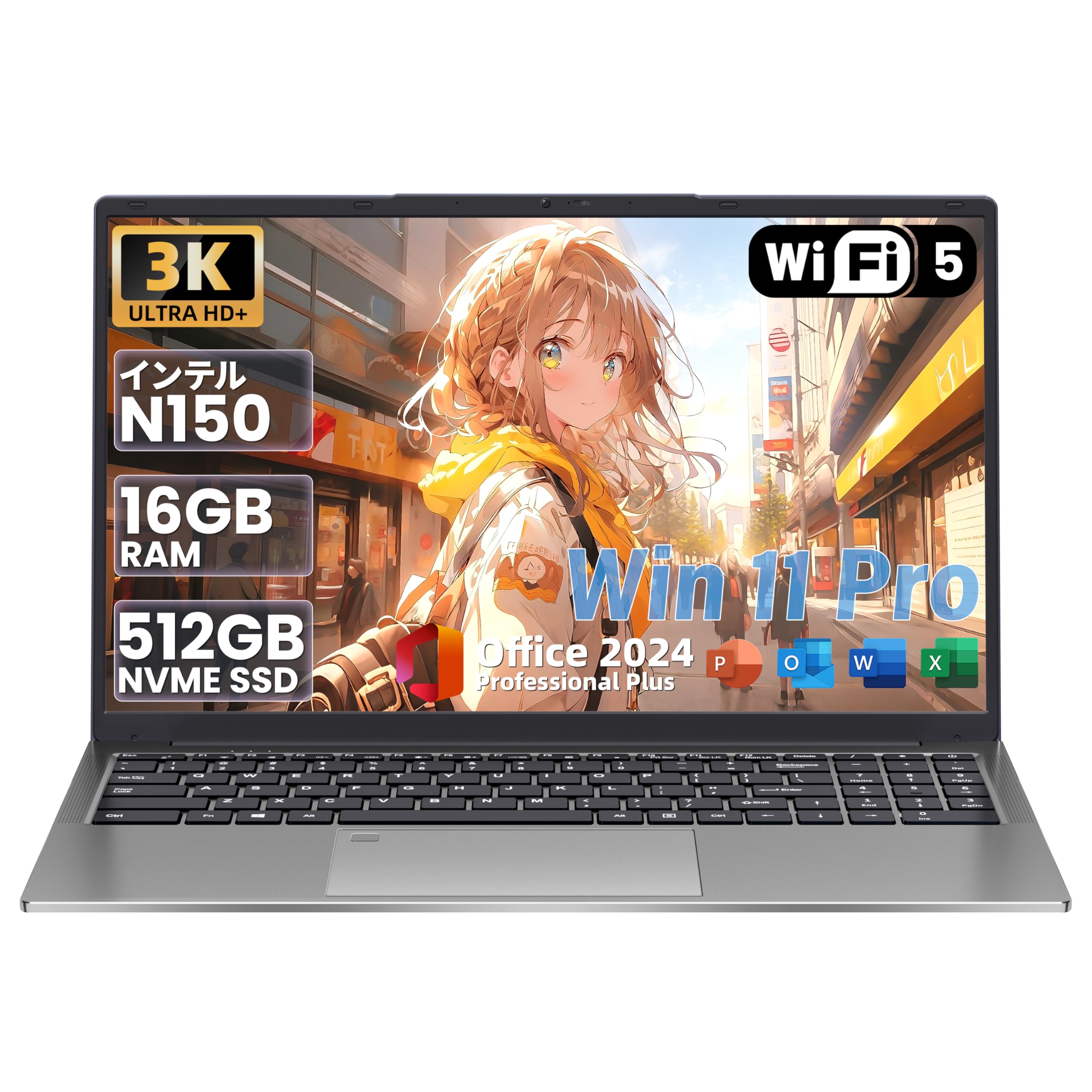 Amazon.co.jp: 2026最新ノートパソコン・Office2024搭載16インチN150