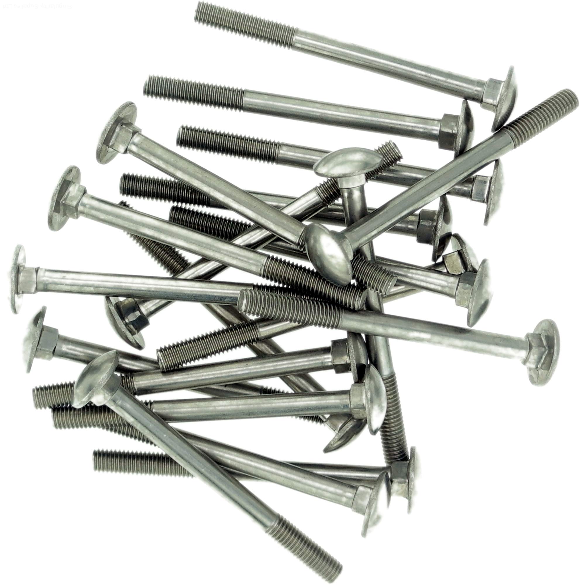 Singularity Supplies M5 (5Mm X 45Mm) Cup Square Carriage Bolt (Partially Threaded) - Stainless Steel (A2) (Pack Of 10)