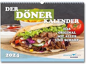 Döner Kalender 2024 im DIN A3 Querformat lustiger Spaß Wandkalender mit 