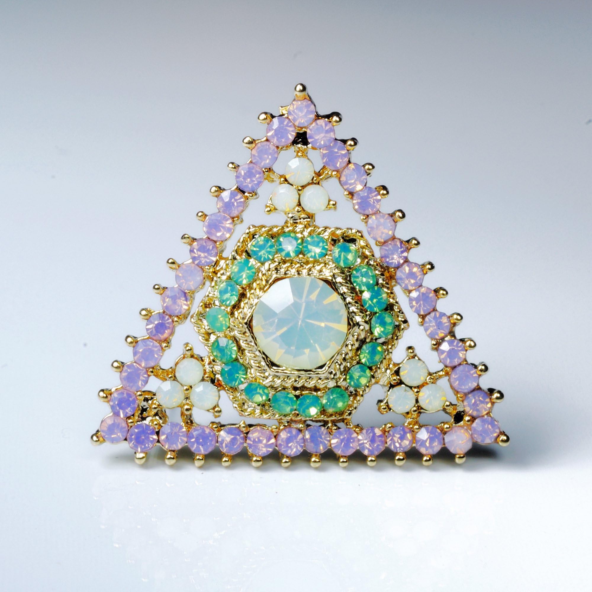 Vintage Luxury Triangle Free Style Opal Stud Earring (Pink)