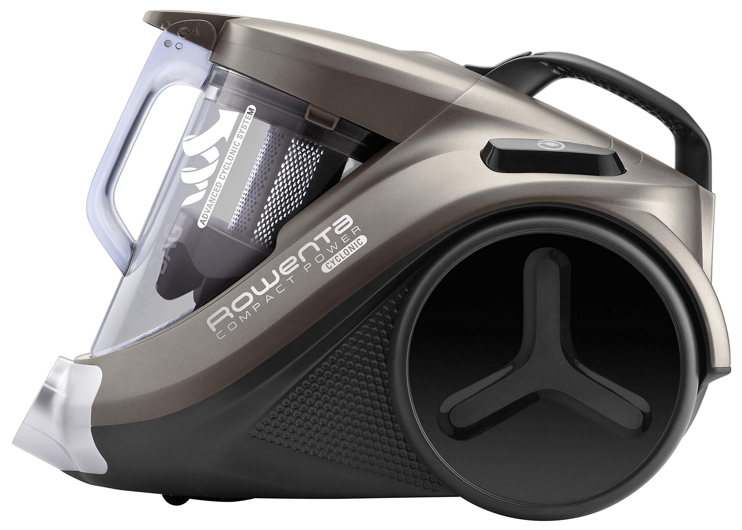 Rowenta RO3786 Compact Power RO3786-Aspiradora, 28 kWh, Aspiradora cilíndrica, Sin Bolsa, 1,5 L), 750 W, 1.5 litros, 79 Decibelios, Negro, Titanio (Reacondicionado)