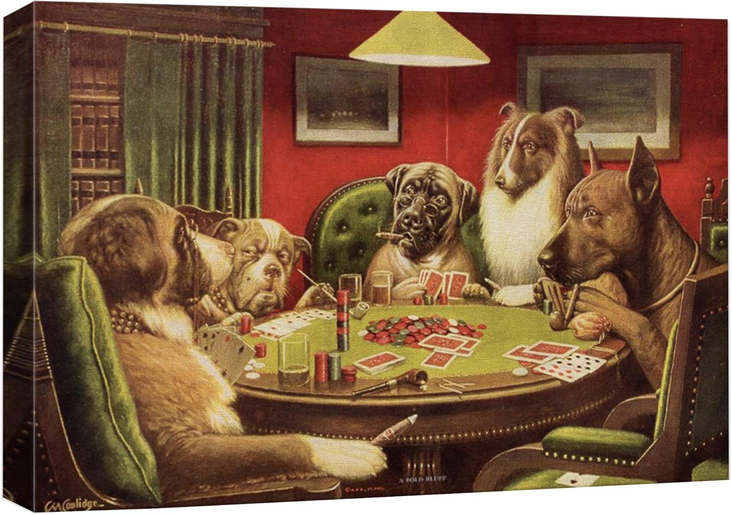 wall26 Canvas Wall Art Dogs Playing Poker Series A Bold