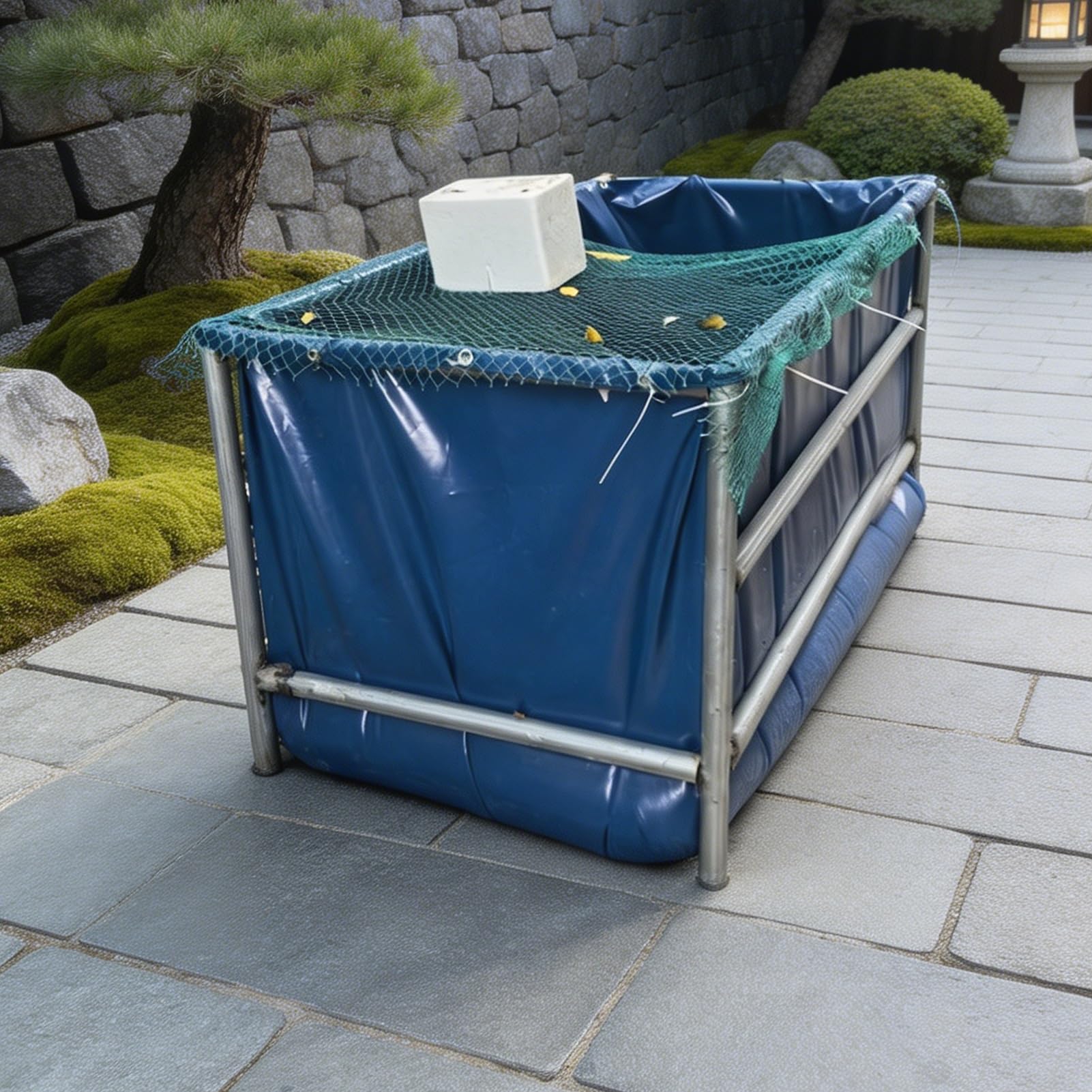 Vasca pieghevole impermeabile per l'allevamento di carpe koi Serbatoio di stoccaggio dell'acqua resistente valvola di scarico per giochi d'acqua da giardino/piante acquatiche/irrigazione(2x1x1.0m)