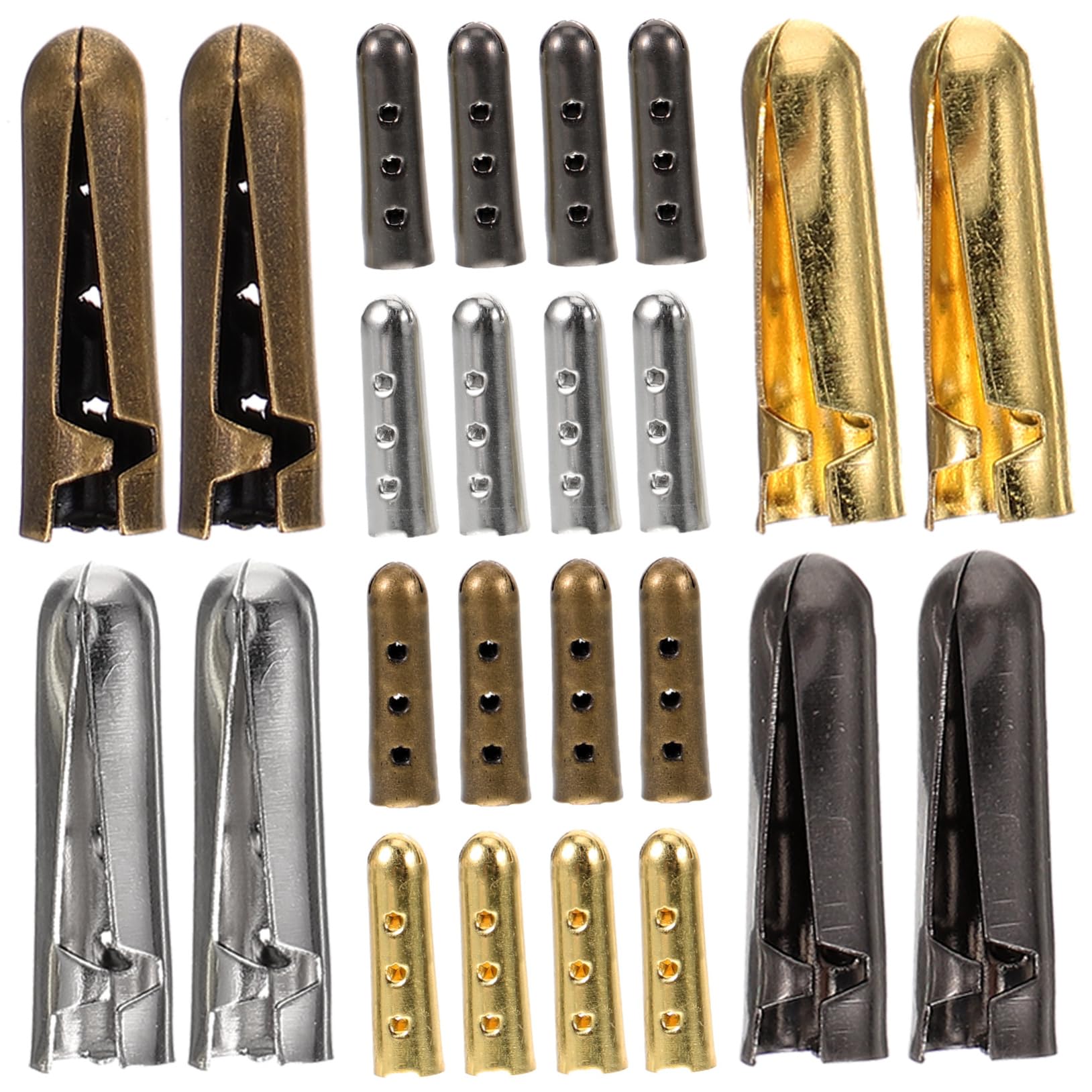 BESPORTBLE Metal Shoelace Tips 20pcs Replacement Tips Diy Shoelace Accessories Fashionable Shoe Lace Ends