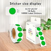 Vista 214 de PARLAIM 6 Rolls 6000PCS 3/4" Round Circle Color-Code Dot Stickers, 6 Color Style Colorful Coding Label Sticker for Home Office Classroom