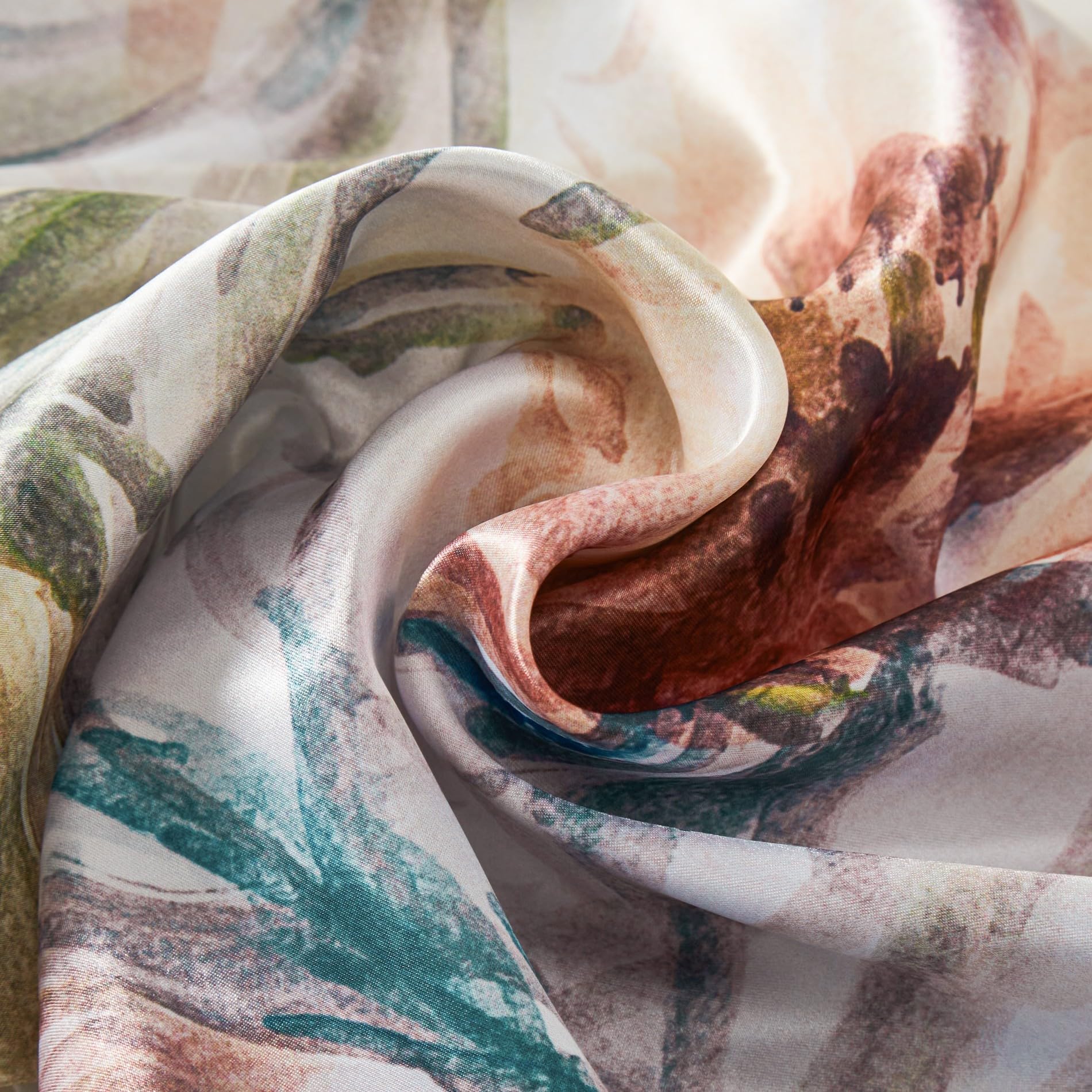 Satin Bettwäsche 135x200 4teilig Blumen Motive Bettwäsche Satin Glänzend Glatt Deluxe Weich Kuschelig Seidig Seide Bettbezug Set mit Reißverschluss und 2 Kissenbezüge 80x80 cm