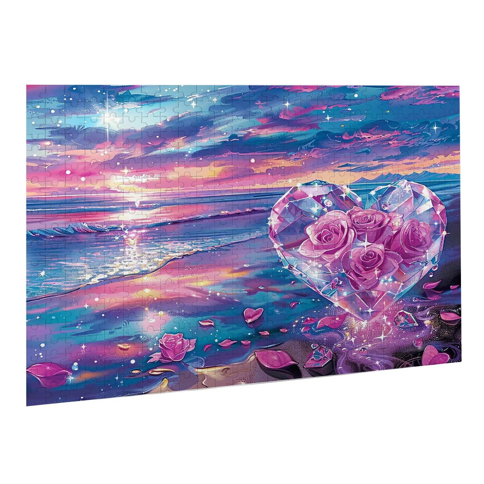 Jigsaw Puzzle, 1000 Pezzi Puzzle Classici, Amore Puzzle Rilassamento Intelligence, Mpossibile Difficile Puzzles impegnativo per adulti Puzzles per Gioco Familiare, Regalo per Amore Amico Rosa K0F-157