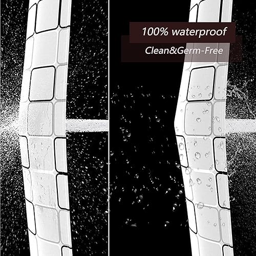 Miniatura 4 de Forro de cortina de ducha, forro de ducha cuadrado de PEVA 4G, cortinas de ducha impermeables de plástico, 72 x 72 pulgadas con agujeros para