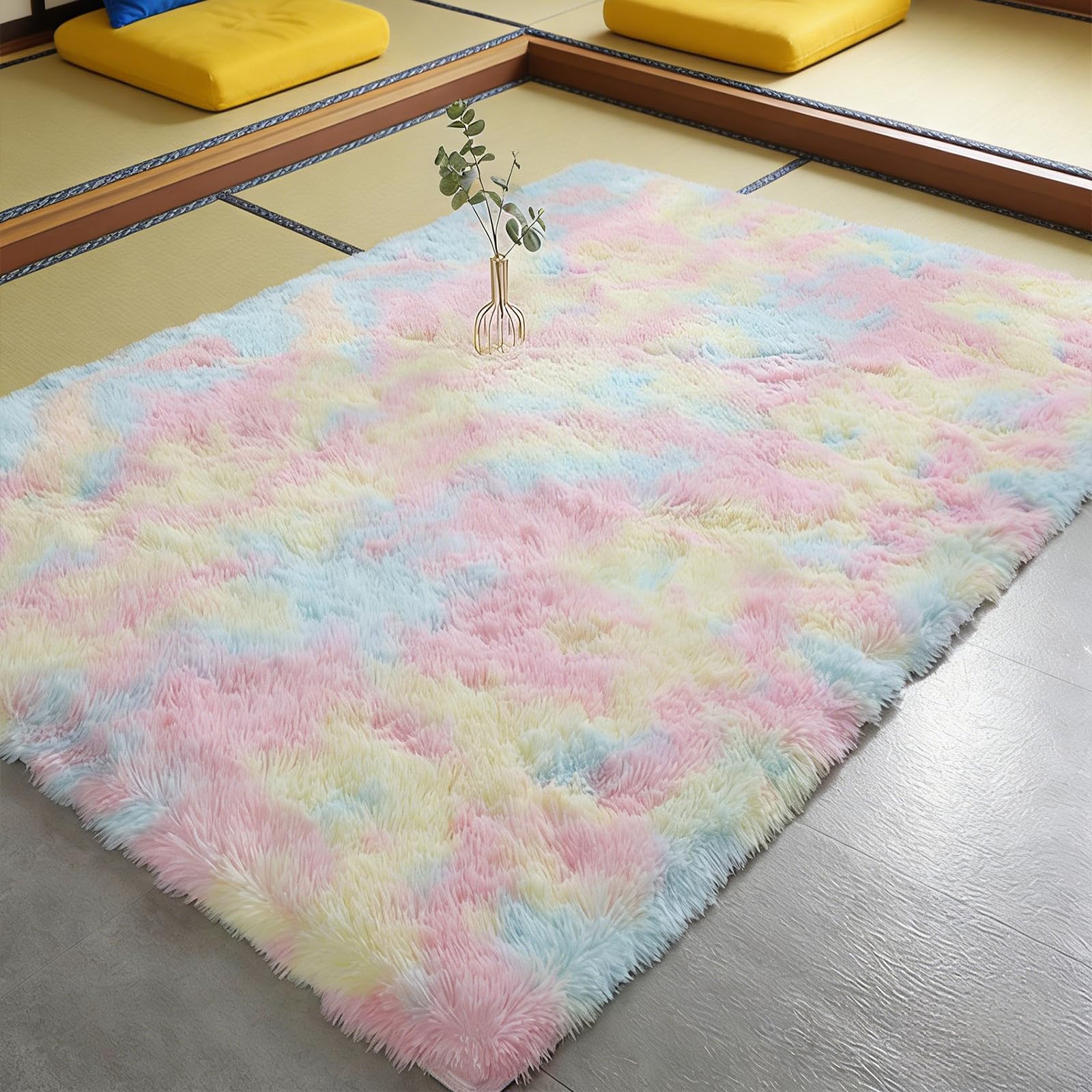 Tapis antidérapant lavable de grande taille pour chambre moderne