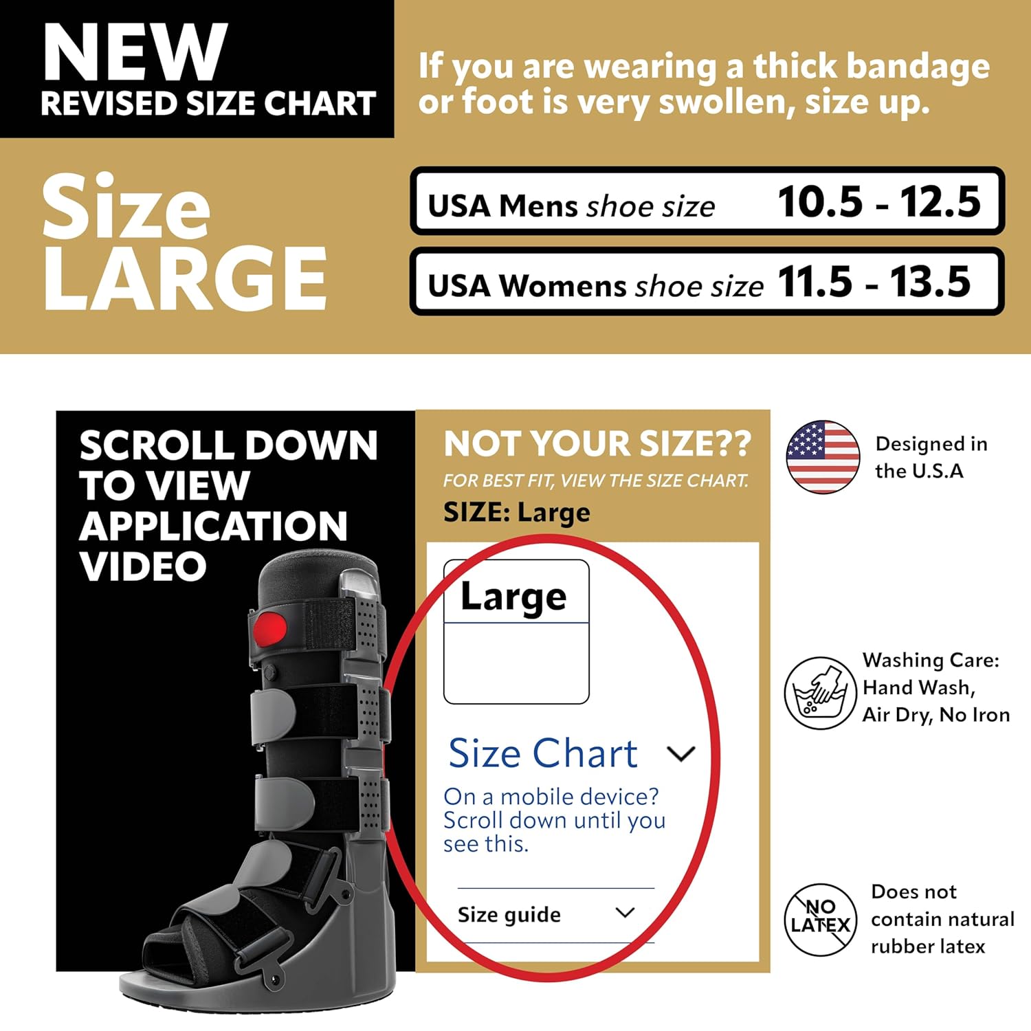 Rapid Recover Tall Walking Boot, Fracture Boot, Medical Grade Foot Brace for Fractures, Ankle Injury Boot, Adjustable Extra Large Compression Air Pump for Sprain & Injury Recovery, Post Op Shoe, Foot Boot Brace for Injured Foot, Large