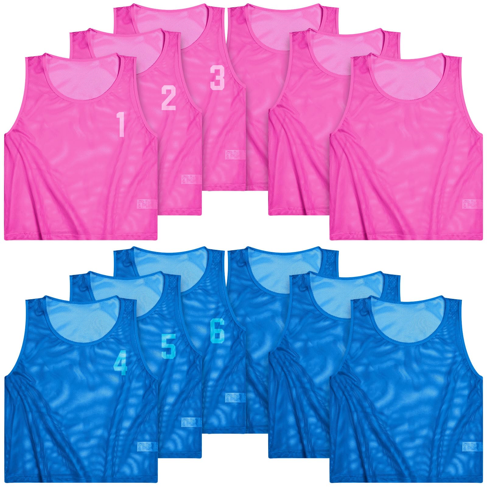 Boyiee Pinnies Scrimmage Vests, Youth Pinnies Nylon Mesh Team Practice Jersey for Sports Basketball Soccer Football