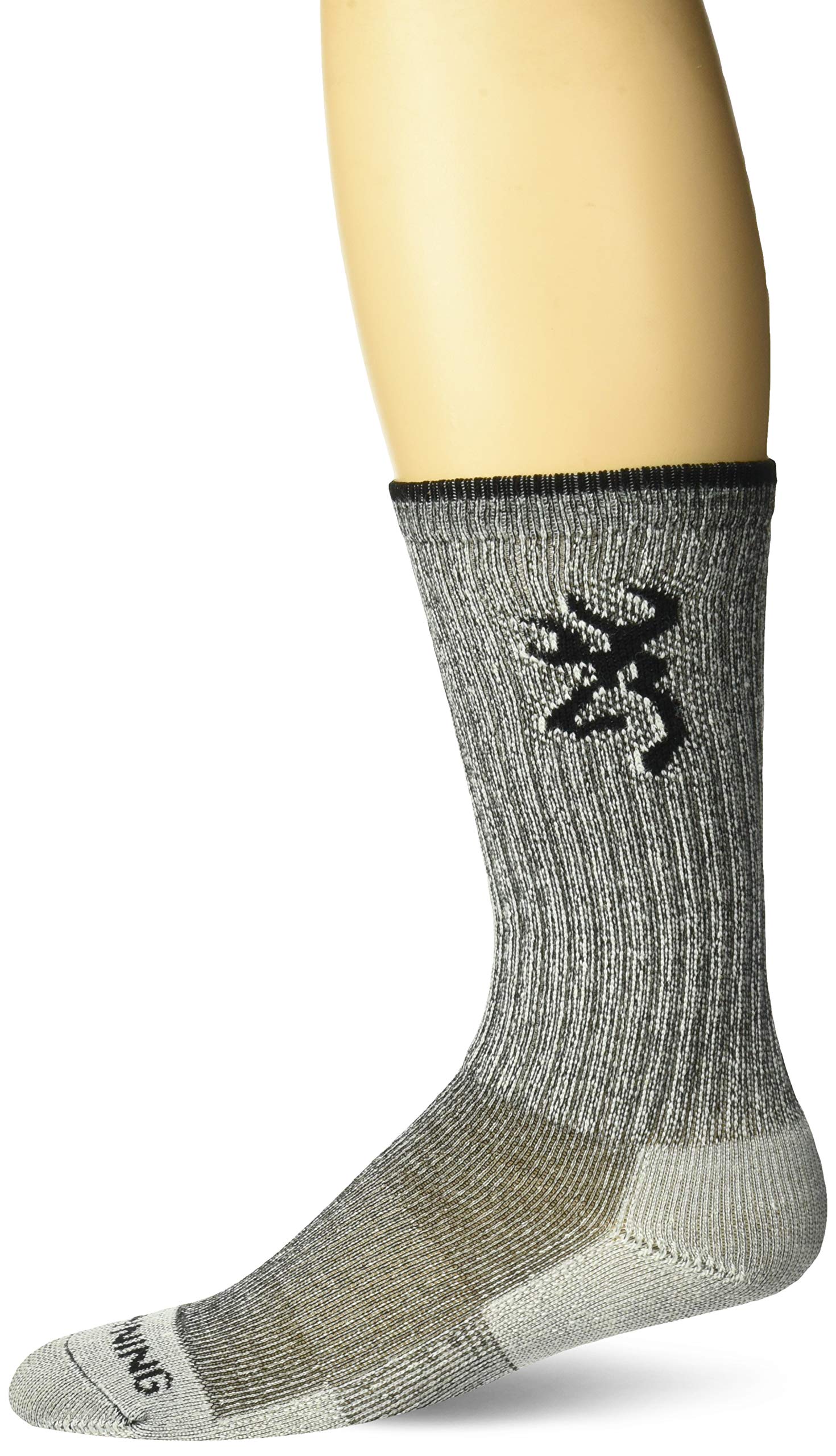 Browning Men's Year Rounder Crew Socks | Black | Medium | One Pair