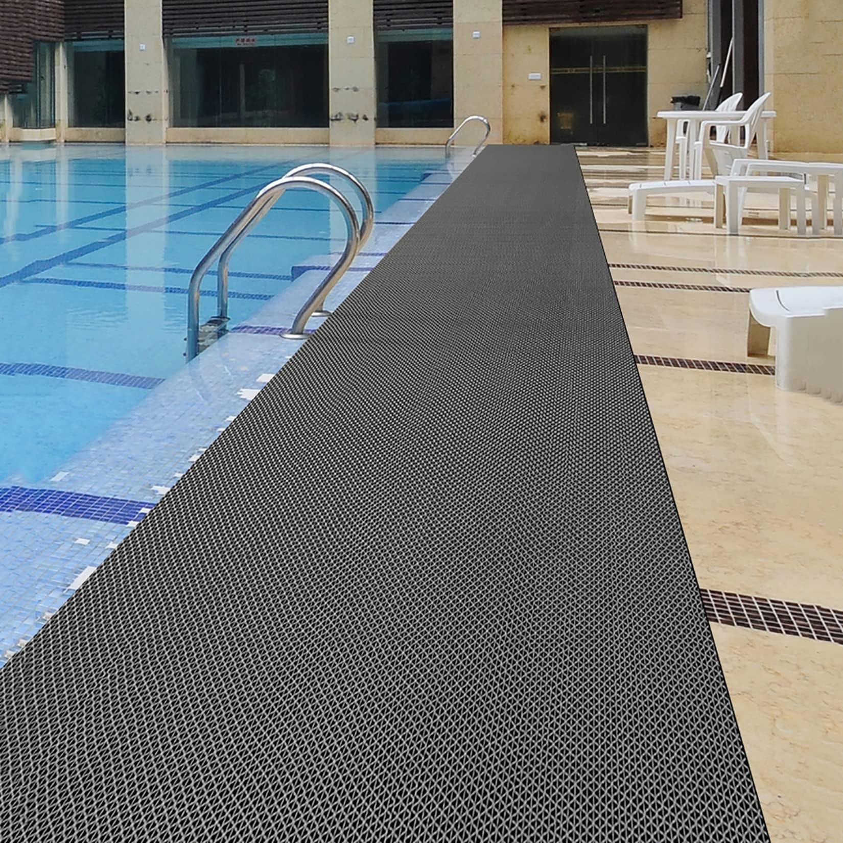 Tapis de Sol for Drainage extérieur Tapis de Piscine antidérapant en PVC Tapis for Zone Humide Commerciale for Restaurant Cuisine Salle de Bain Bars Garage Waterpark,1/5'' Thick,1-1.5m,(1.4*5m)