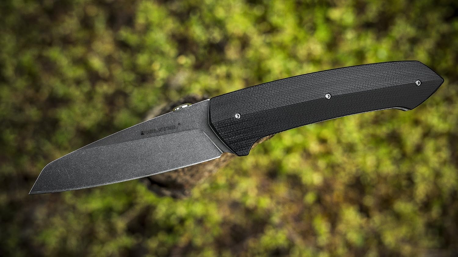 Real Steel RSK H9 Takin liner lock folding knife long blade with Nylon Etui(Stonewash)