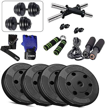 Aurion PVC Combo 777 (4 Kg - 26 Kg) Dumbbells Kits, Dumbbell Set Combo
