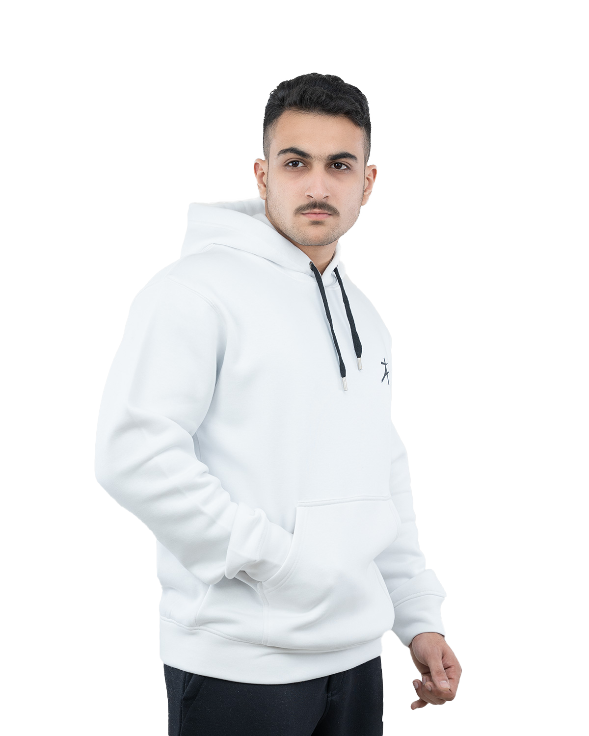 Buy Athflex Men's Relaxed Fit Unhide Essential Hoodie (L) White at