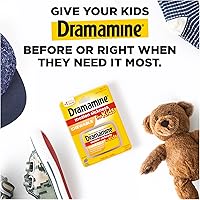 Vista 7 de Dramamine Alivio del mareo por movimiento, tabletas todo el día menos somnolencia, 8 unidades, paquete de 3 y uva masticable para niños, 8