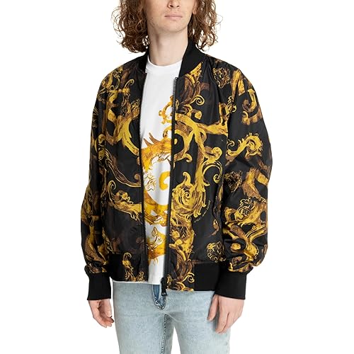 VERSACE JEANS COUTURE Men Bomber Jacket Black - Gold