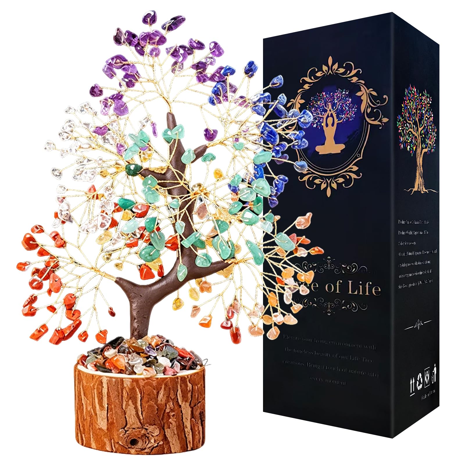 Árbol de Cristal de los 7 Chakras, Arbol de La Vida, Decoracion Hogar, Cristales Curativos, Adornos de Bonsái para Decoración, Adornos de Cristal, Regalo de Inauguración de Casa