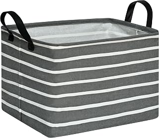Baby Storage Basket Nursery Box Laundry Hamper Organization Bins for Toys and Clothes with Handles (Stripe)