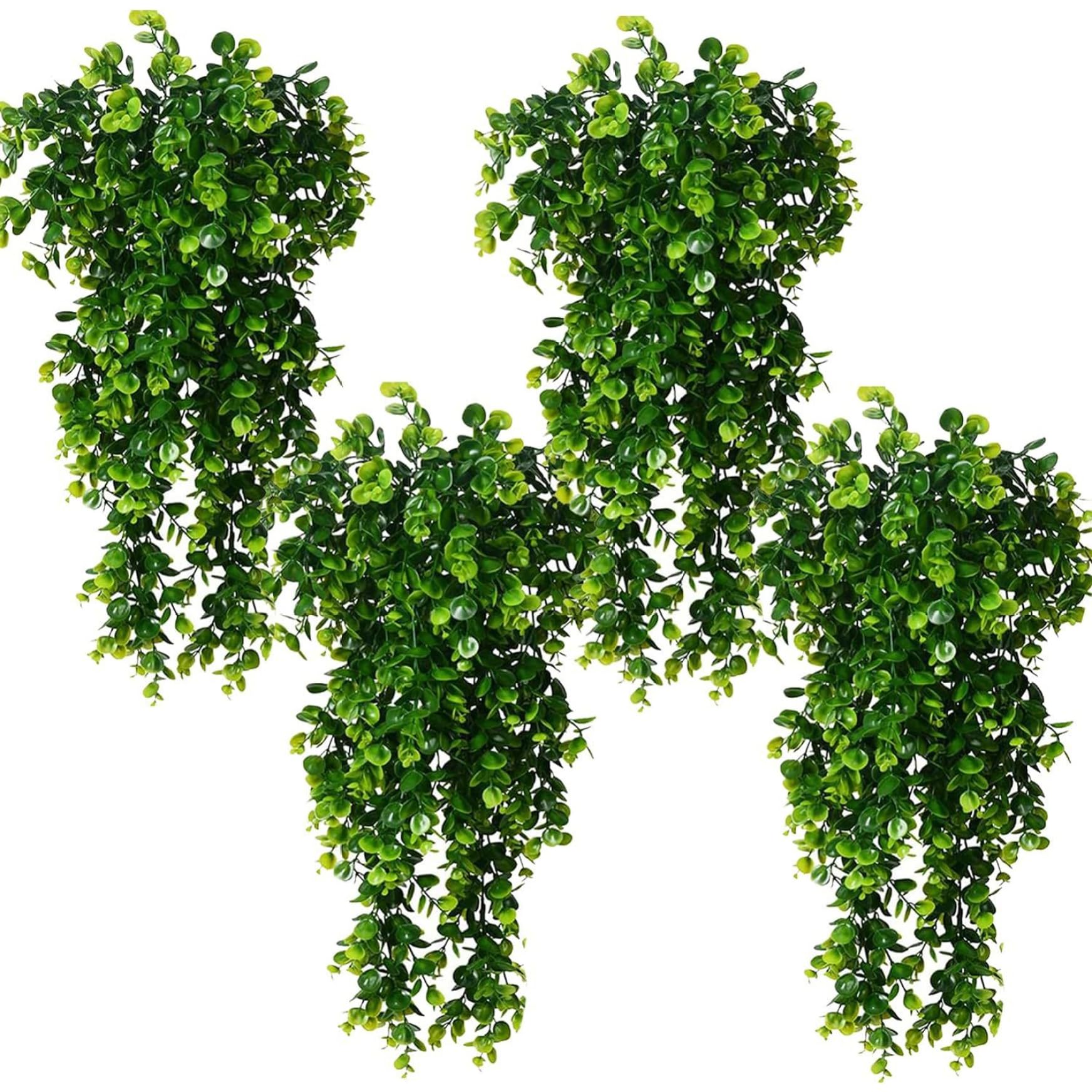Grsrkep 4 Pack Artificial Eucalyptus Hanging Plants, Plastic Greenery Vines for Indoor Outdoor Home Decor, 30 Inch