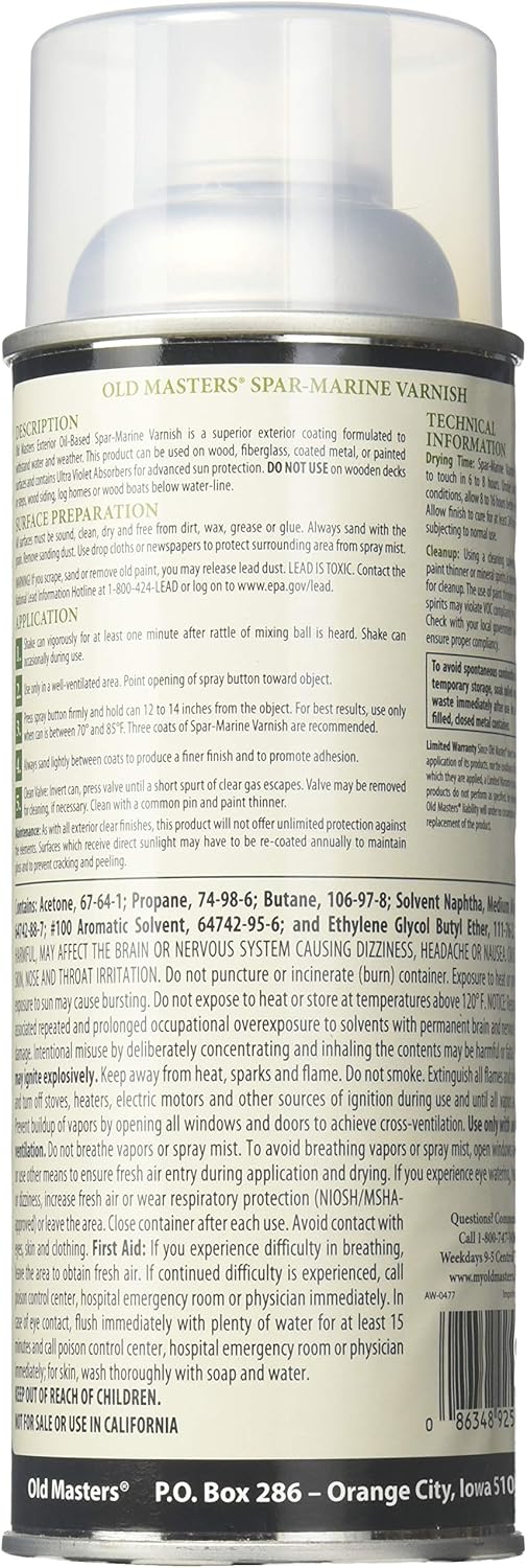 OLD MASTERS 92510 Spar Varnish, 13 oz., Gloss