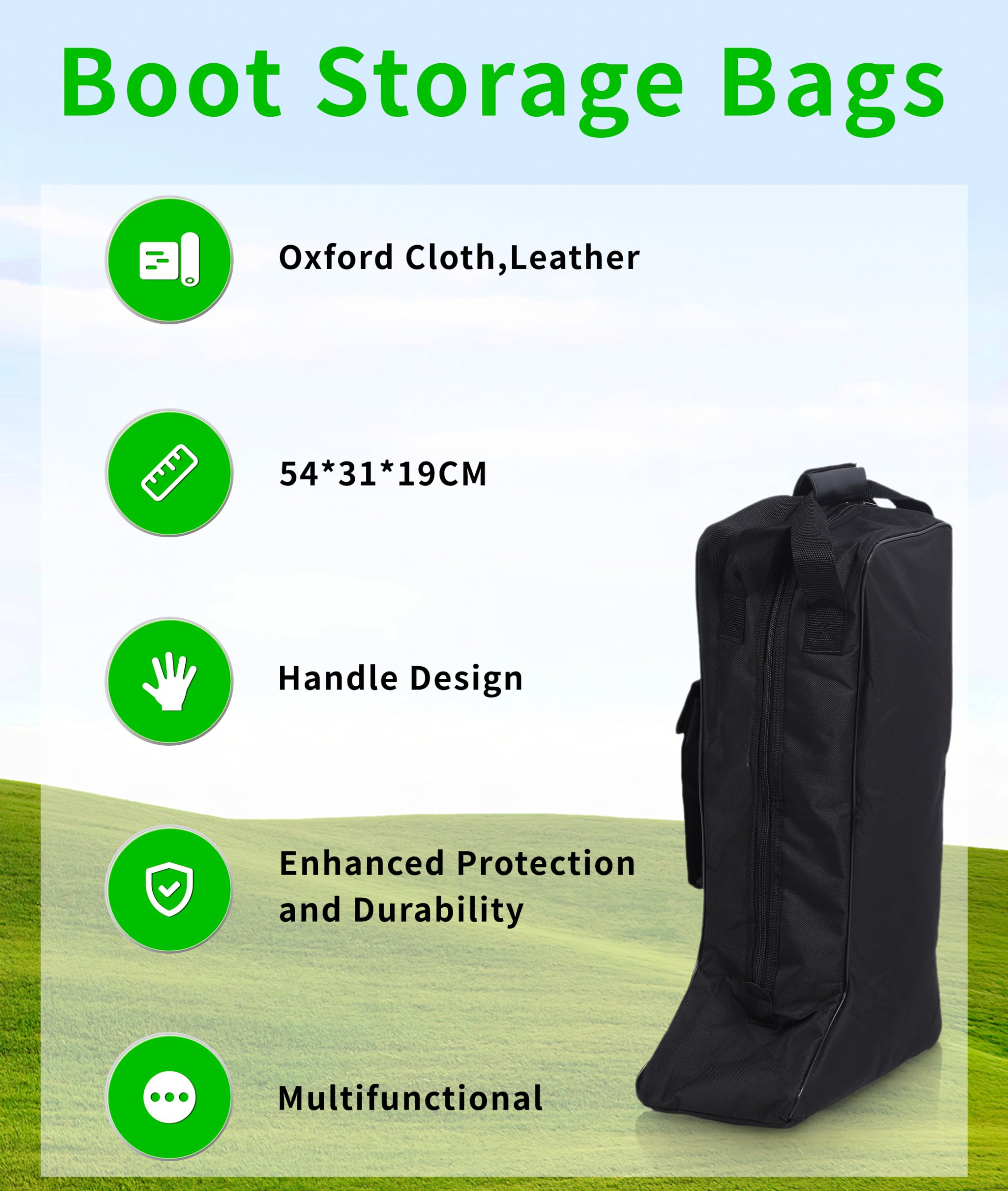 Borse Portaoggetti per Stivali, Borsa Portaoggetti Portatile a Prova di Polvere in Tessuto Oxford Impermeabile e Pelle, Borsa per Stivali con Design a Maniglia per Stivali da