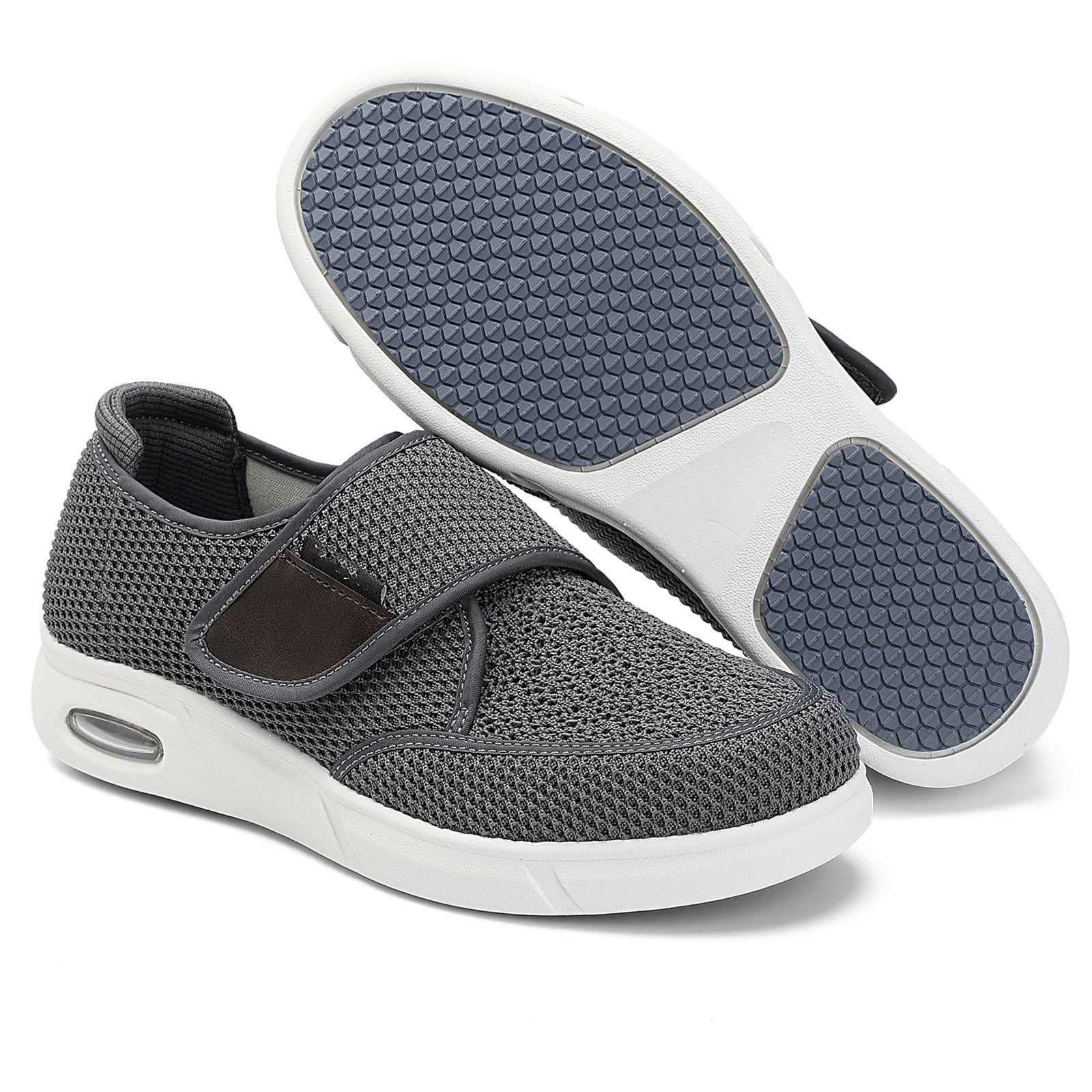 Kapcie Buty dla diabetyków dla mężczyzn Bardzo szeroka szerokość Ortopedyczne regulowane zapięcie Trampki do chodzenia Lekkie antypoślizgowe tenisówki z amortyzacją podbicia łuku