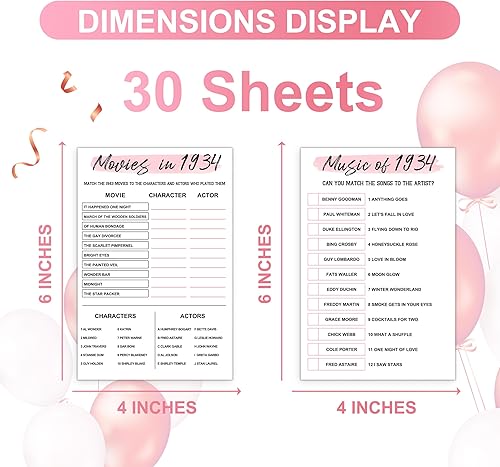 Miniatura 8 de Juegos de fiesta de cumpleaños número 40, juegos de fiesta de cumpleaños de 1984, juego de tarjetas de doble cara, incluye música de juegos de 1984,