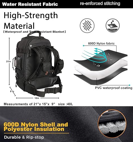 Miniatura 3 de Mochila táctica militar del ejército  Paquete de asalto para hombres, mochilas Molle, bolsa de 3 días para senderismo, camping, viajes, caza,