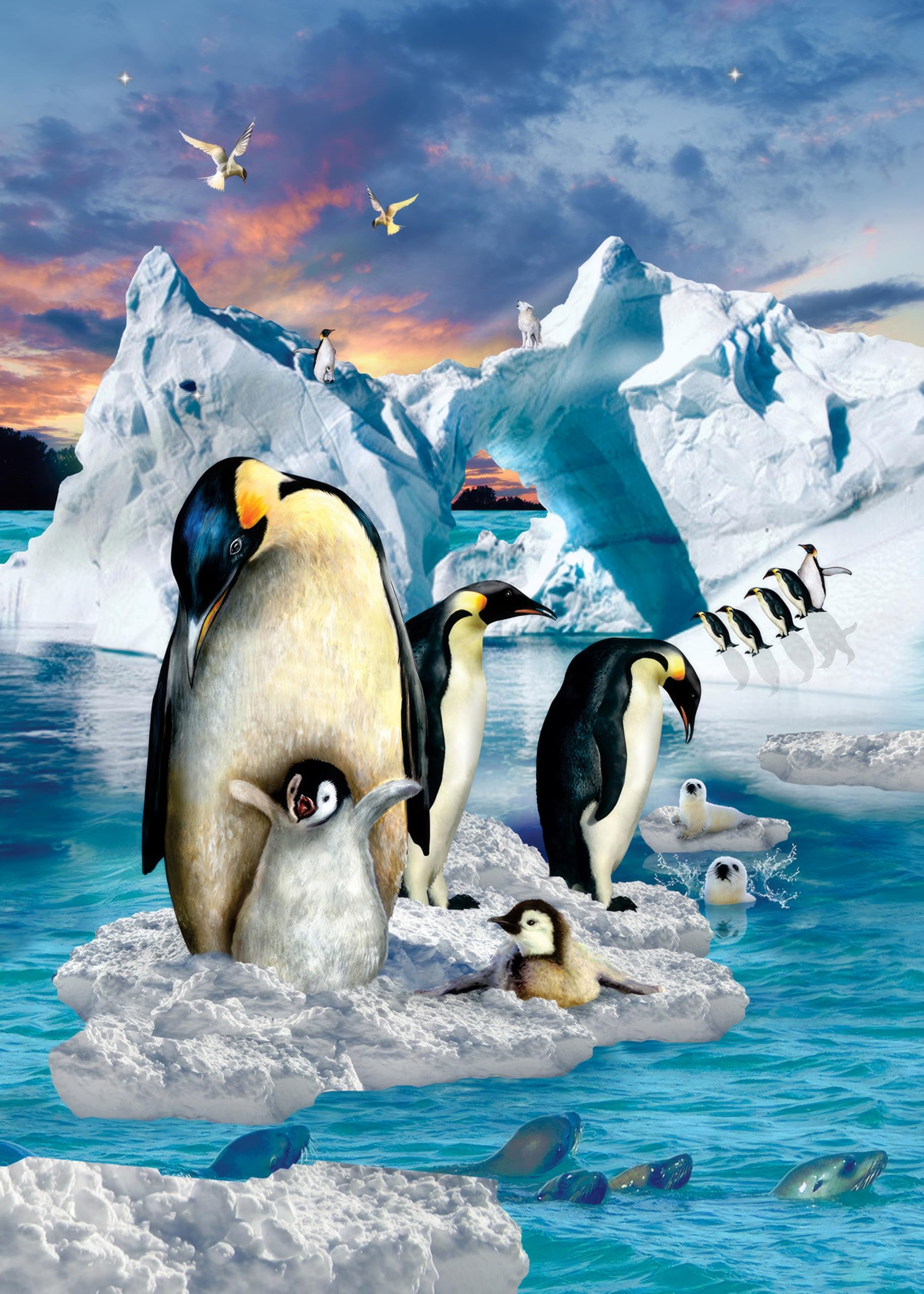 Jigsaw Puzzles for Adults 1000 Piece Penguin Family 27.56 x 19.69 Inch Jigsaw Puzzles for Adults Educational Game Challenge Toy 1000 Piece Puzzle for Adult