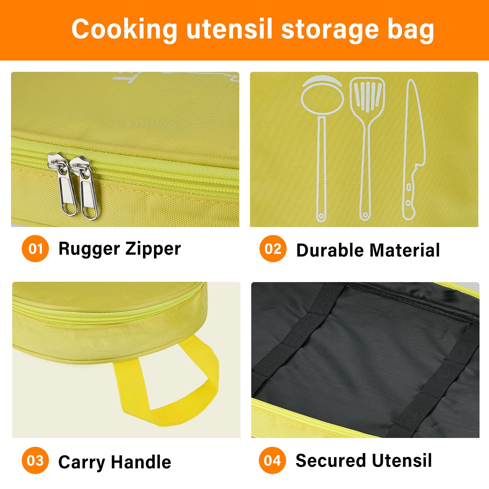 Camping Cookware Storage Bag Camping Cooking Utensils Set Bags Camp Kitchen Tool Organizer Portable Pouch Suitable for Knife, Fork, Spoon, Chopping Board, Kitchenware Storage Travel Accessories