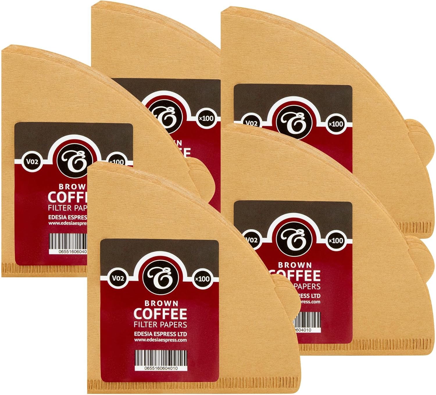 500 size V02 brown coffee filter papers, compatible with Hario size 02