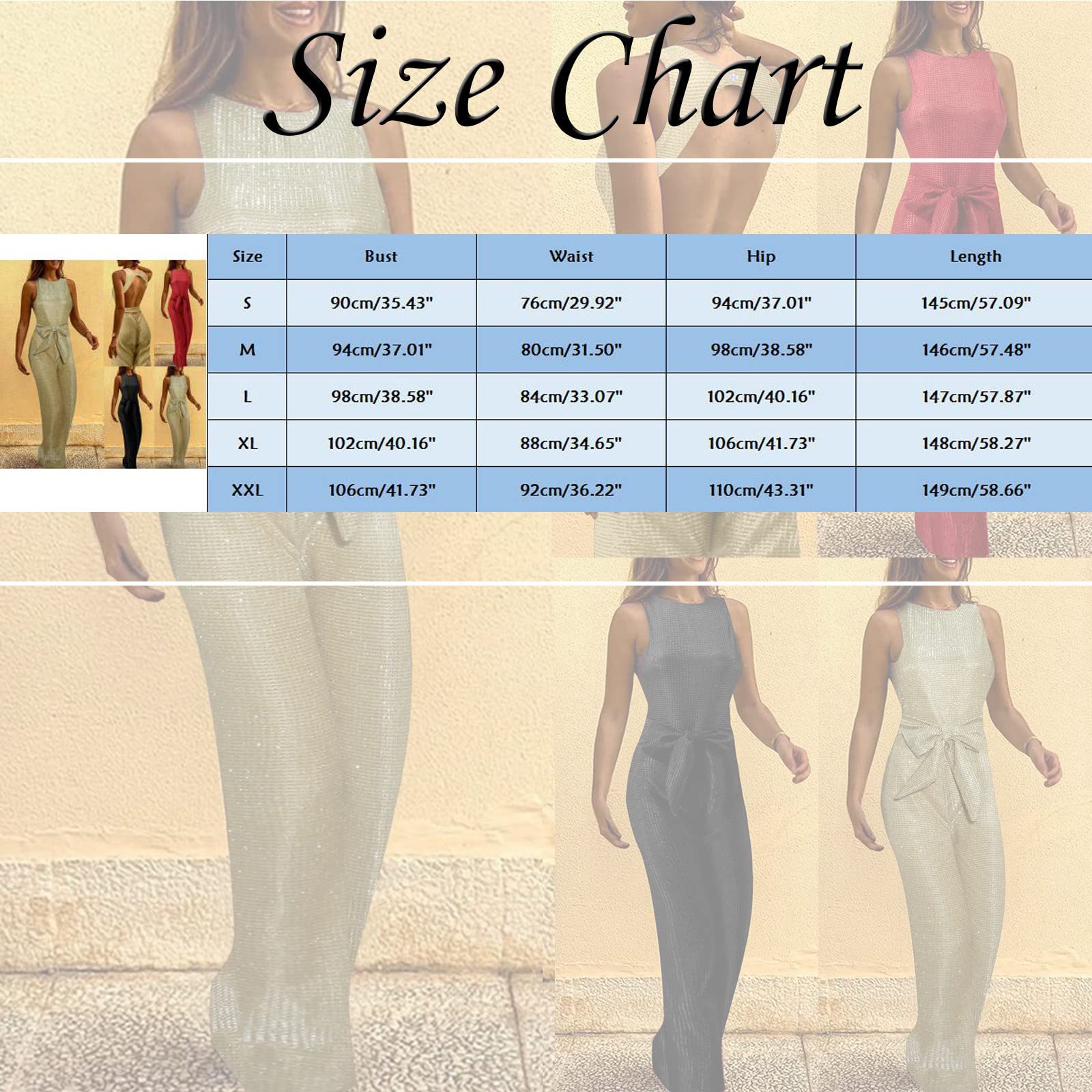 Combinaison élégante pour femme - Sans manches - Paillettes - Sexy - Dos nu - Combinaison une pièce - Jambes larges - Salopette festive - Tenue de soirée Onesie