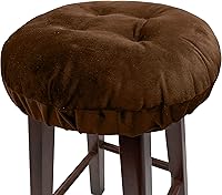 Vista 1 de Augld Cojín de taburete de bar de terciopelo suave acolchado redondo cubierta de taburete 14" terciopelo café
