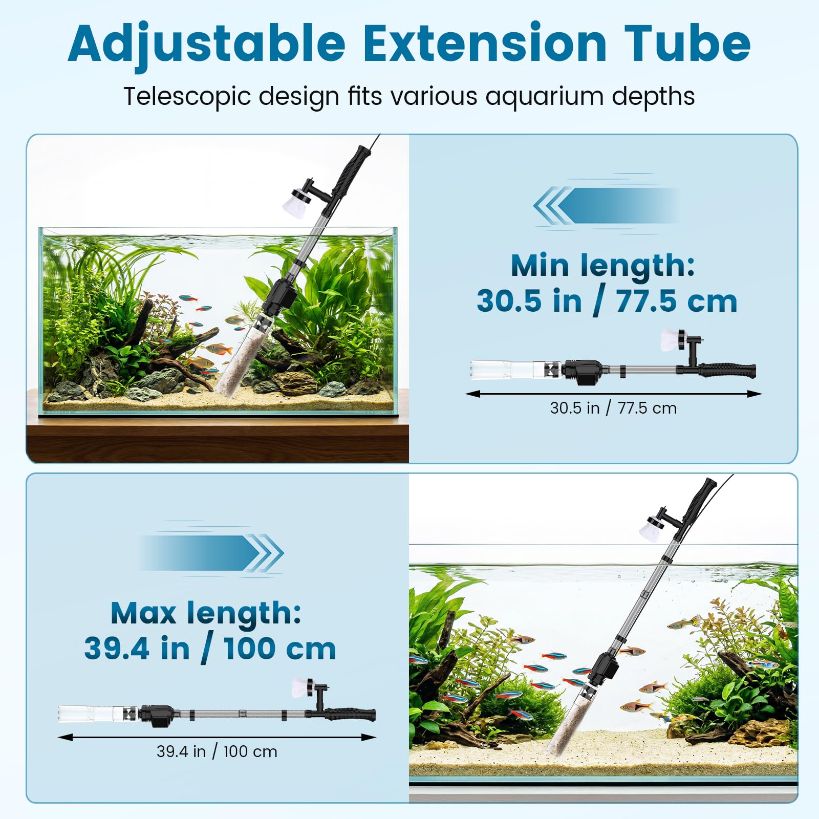 AQQA Limpiador de grava para acuario (20 W)