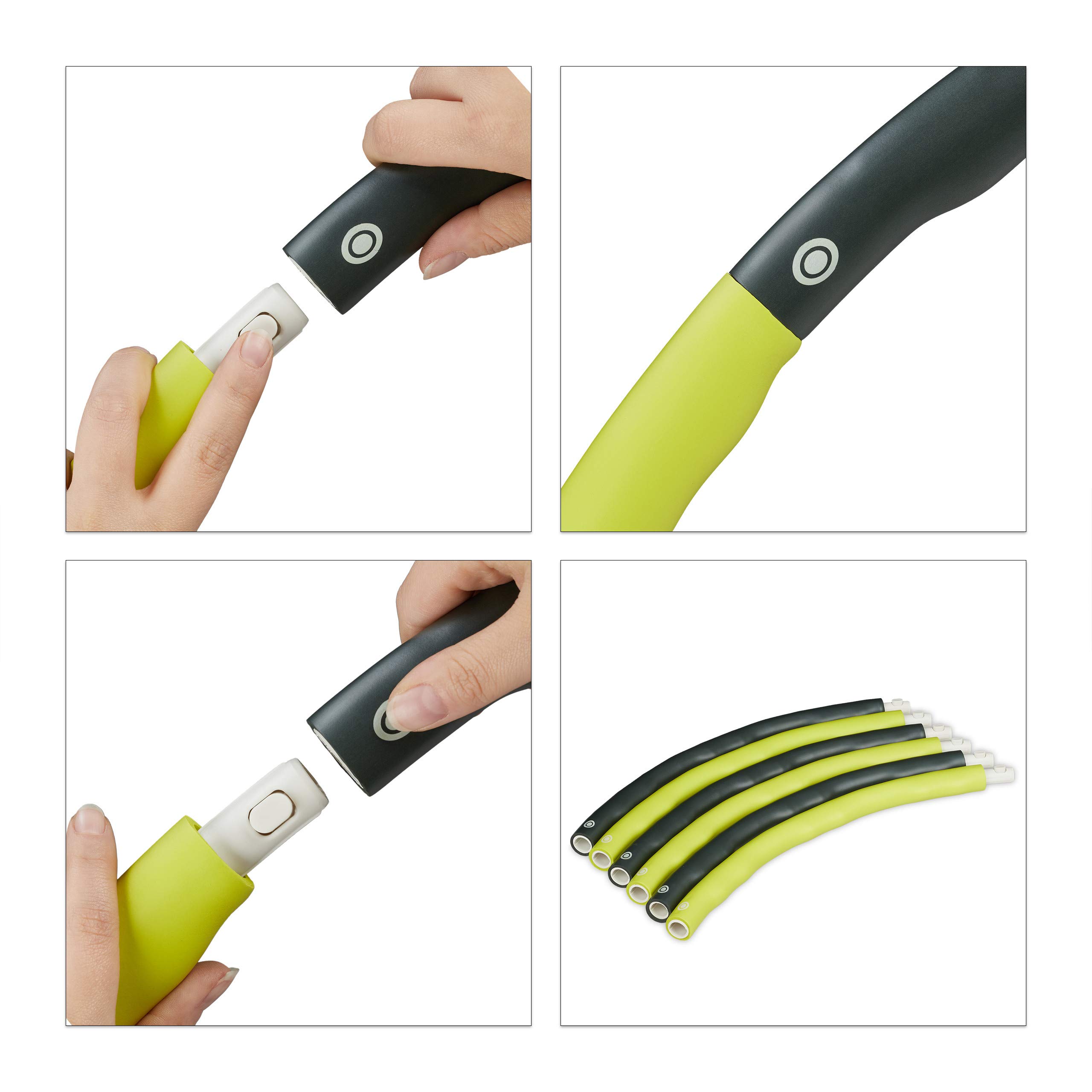 Relaxdays Hula Hoop, Cerchio Fitness, Ø 98 cm, Adulti, Attrezzi per Perdere Peso, Ginnastica, Allenamento, Giallo/Grigio