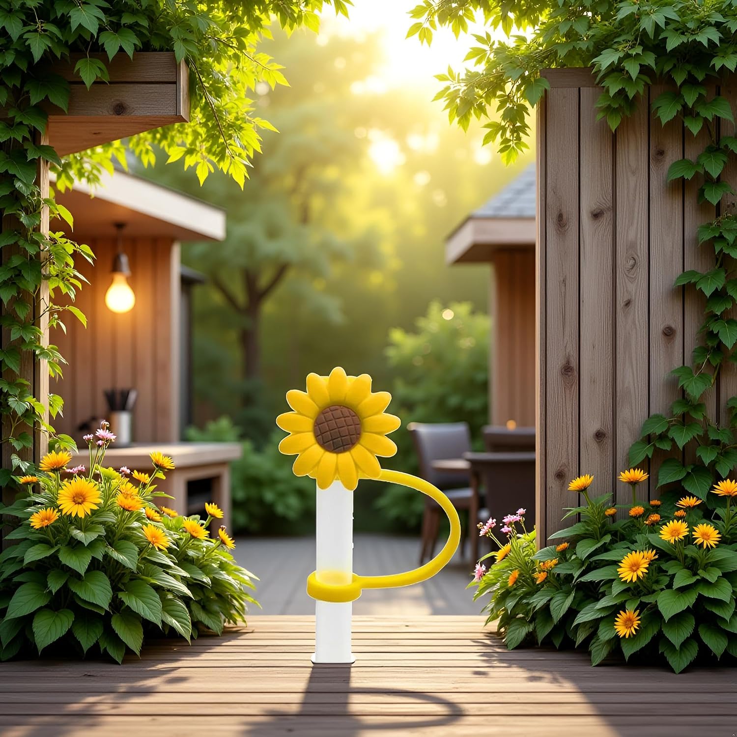Yellow Sunflower Straw Plug Reusable Splash Proof Plugs Kitchen Tool Straws Tips Cover Silicone Cup Accessory Drinking Dust Cap Drinking Straw Dispensers Kitchen Accessories (8MM)