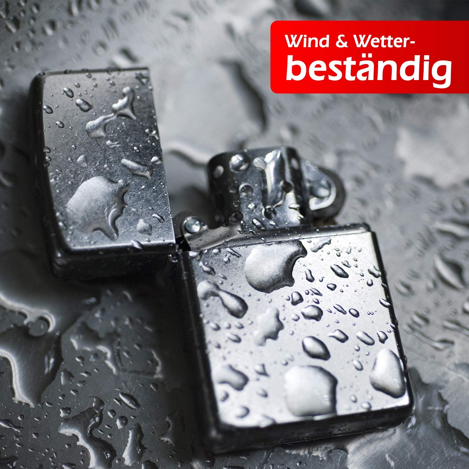 Zippo-Store Zippo Sturmfeuerzeug Geschenk-Set - 1 Flasche Benzin (125ml) - 6 Feuersteine - mit Gravur - inkl. Geschenketui - Wind- und Wetterfest Motiv Original-Exklusive