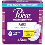 Incontinence Pads & Postpartum Incontinence Pads&comma; 6 Drop Ultimate Absorbency&comma; Long Length&comma; 45 Count&comma; Packaging May Vary