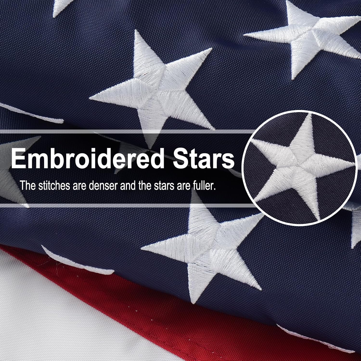 Bradford Embroidered 420D American Flag 4x6 ft Outdoor Heavy Duty US USA Flags Thicker 100% Nylon Material with 2 Brass Grommets, Flag for All Weather Outside Longest Lasting - Image 2