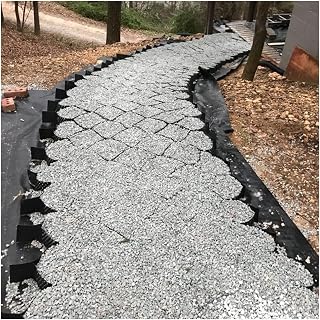 Geocell Ground Grid, Sidewalks Ground Grid Stabilizer 2 Inch for Gravel/Cement/Sand，Cuttable Geo Grid Paver for Garden, Shed Base, Driveway & Patios, Filled Load 3000KG (Color : W x L, Size : 2x8 m/