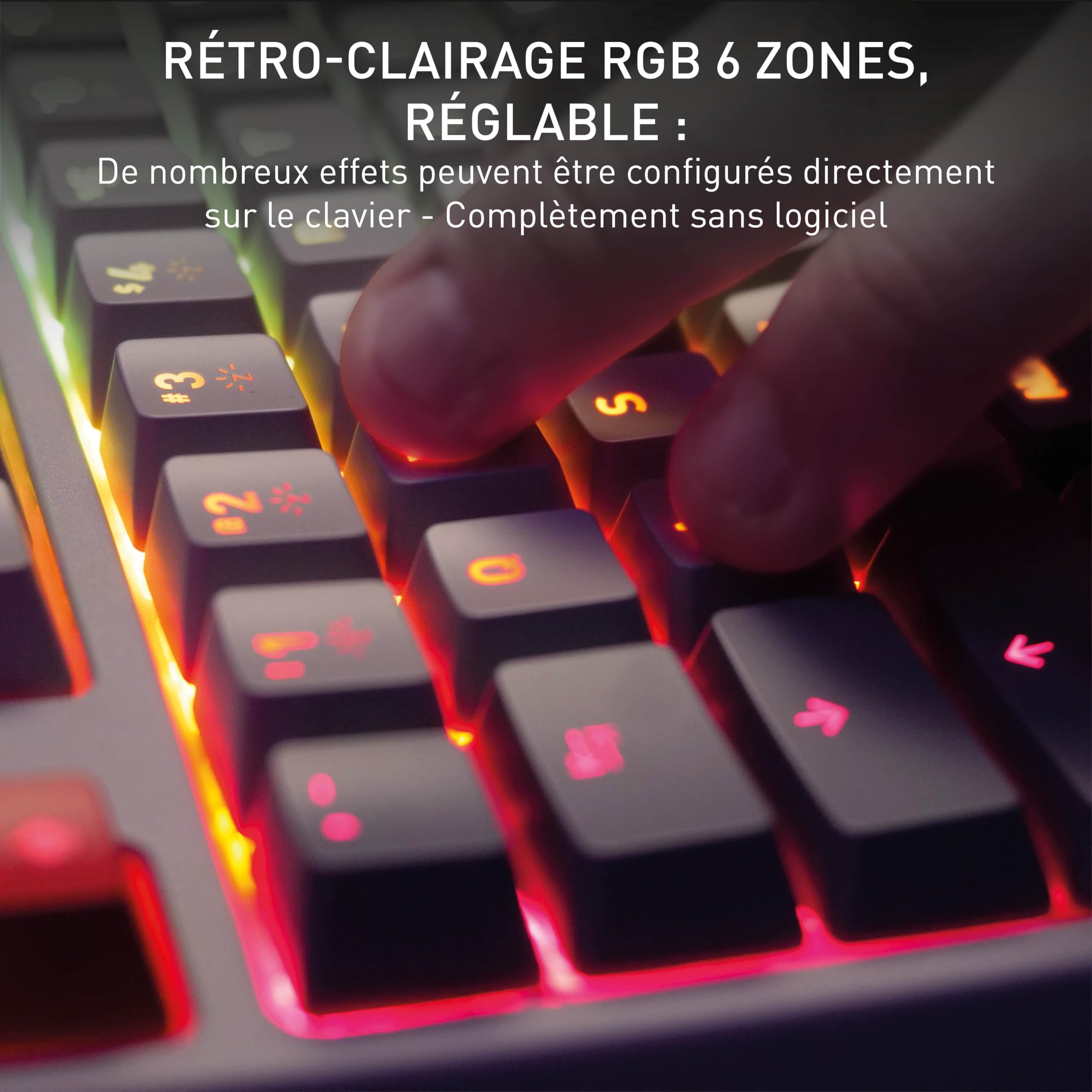 Cherry XTRFY K4V2 TKL, Clavier De Jeu Filaire sans Pavé Numérique, Disposition Française (AZERTY), Éclairage RGB, Commutateurs Mécaniques MX2A Red, Rétro