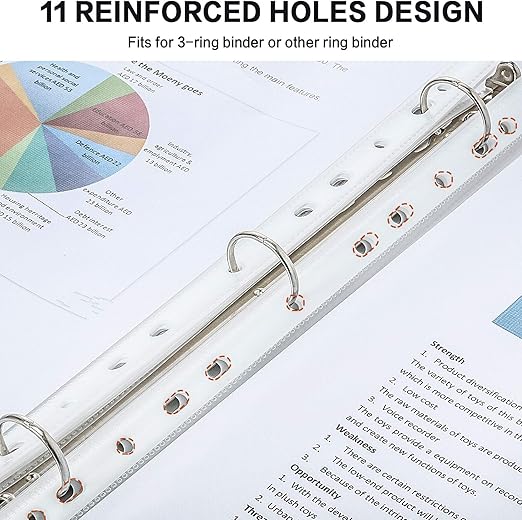 Sheet Protectors, PANDRI 500 Pack Clear Heavy Duty Plastic Page Protectors Sheet Reinforced 11-Hole Fit for 3 Ring Binder Fits Standard 8.5 x 11 Paper, 9.25 x 11.25 Top Loaded, Excluding Acid thumbnail 3