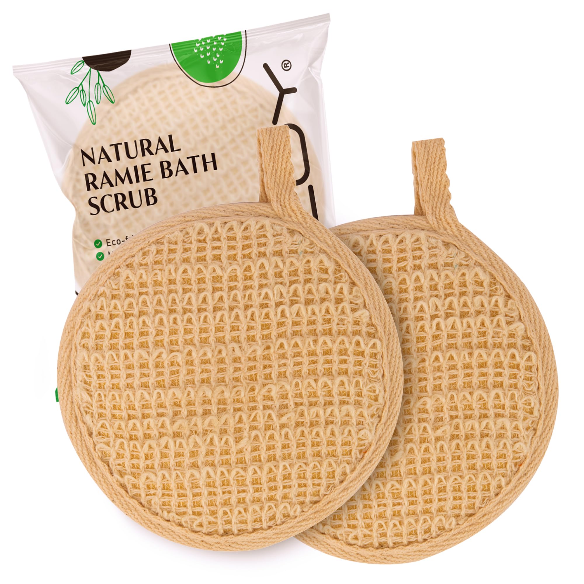 KLOY Natural Ramie Bath Loofah Scrubber Exfoliator for High Lather Cleansing (Pack of 2)-picture-44