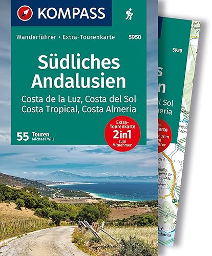 KOMPASS Wanderführer Südliches Andalusien, Costa de la Luz, Costa del Sol, Costa Tropical und Costa Almeria, 55 Touren mit Extra-Tourenkarte: GPS-Daten zum Download