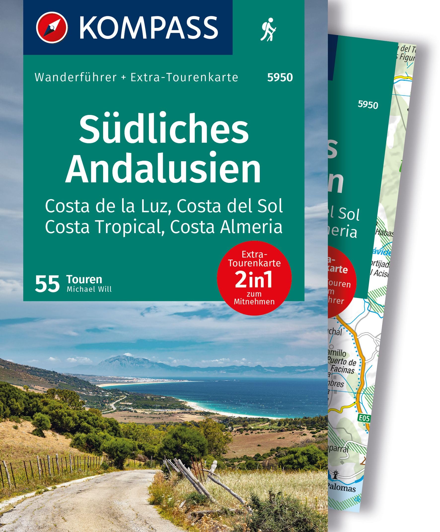 KOMPASS Wanderführer Südliches Andalusien, Costa de la Luz, Costa del Sol, Costa Tropical und Costa Almeria, 55 Touren mit Extra-Tourenkarte: GPS-Daten zum Download
