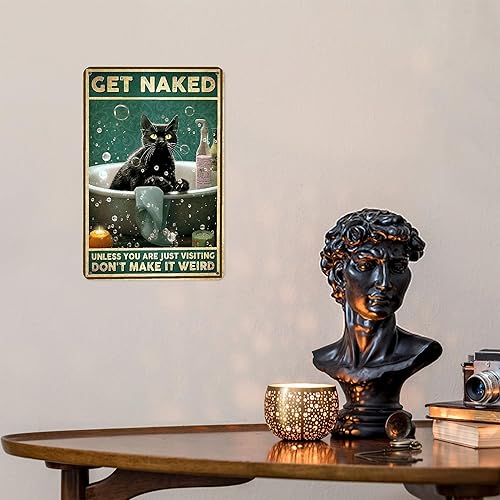 Miniatura 3 de Cartel de aluminio de gato negro, pintura decorativa para colgar en la pared, hogar, dormitorio, cocina, bar, cafetería, restaurante, pintura