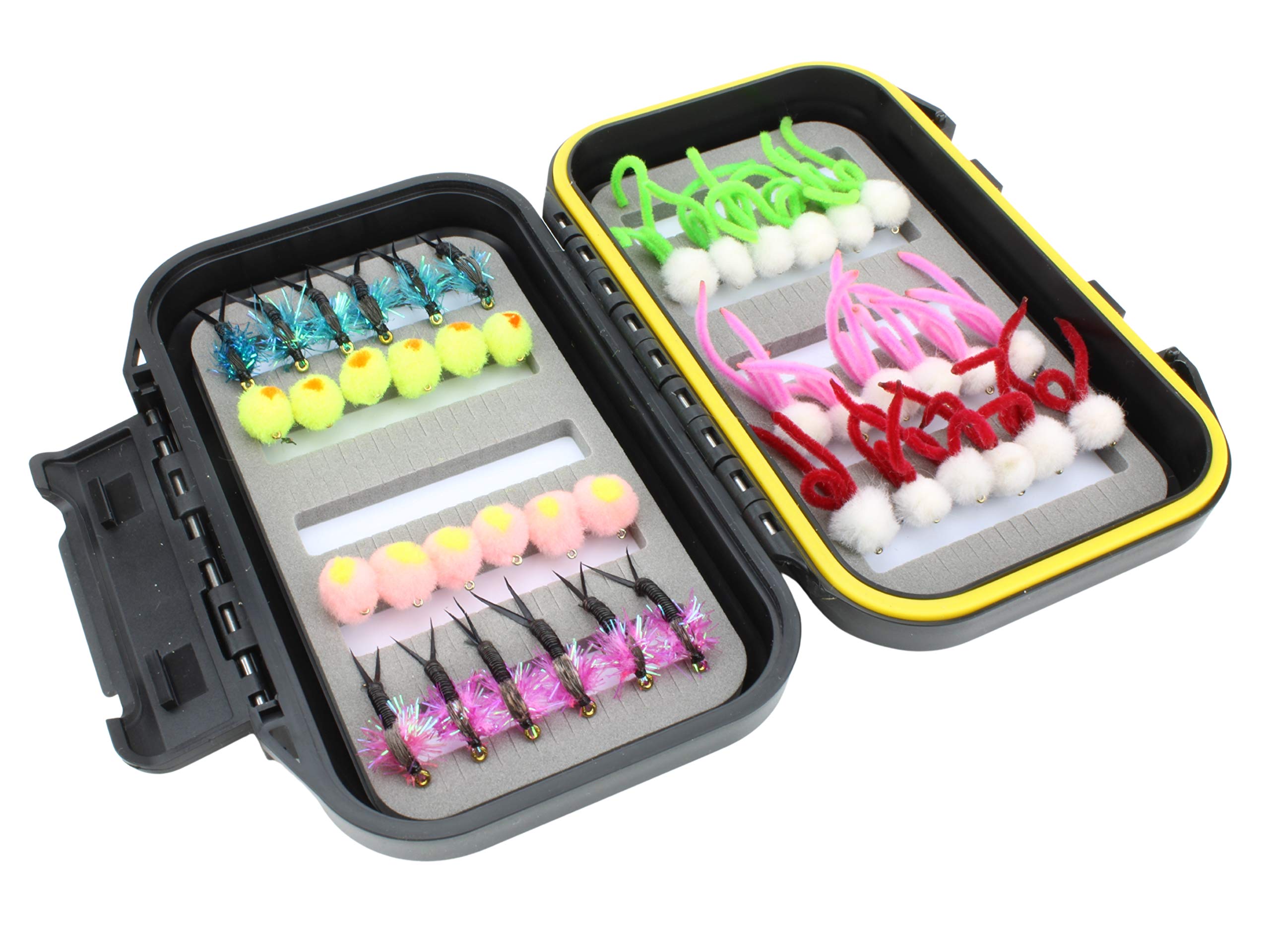 Wild WaterFly Fishing Steelhead/Egg Fly Assortment, 42 Flies with Small Fly Box